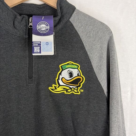 Oregon Ducks 1/4 Zip Pullover Gray Heathered LS Men’s XL NCAA Captivating NWT - Picture 2 of 5
